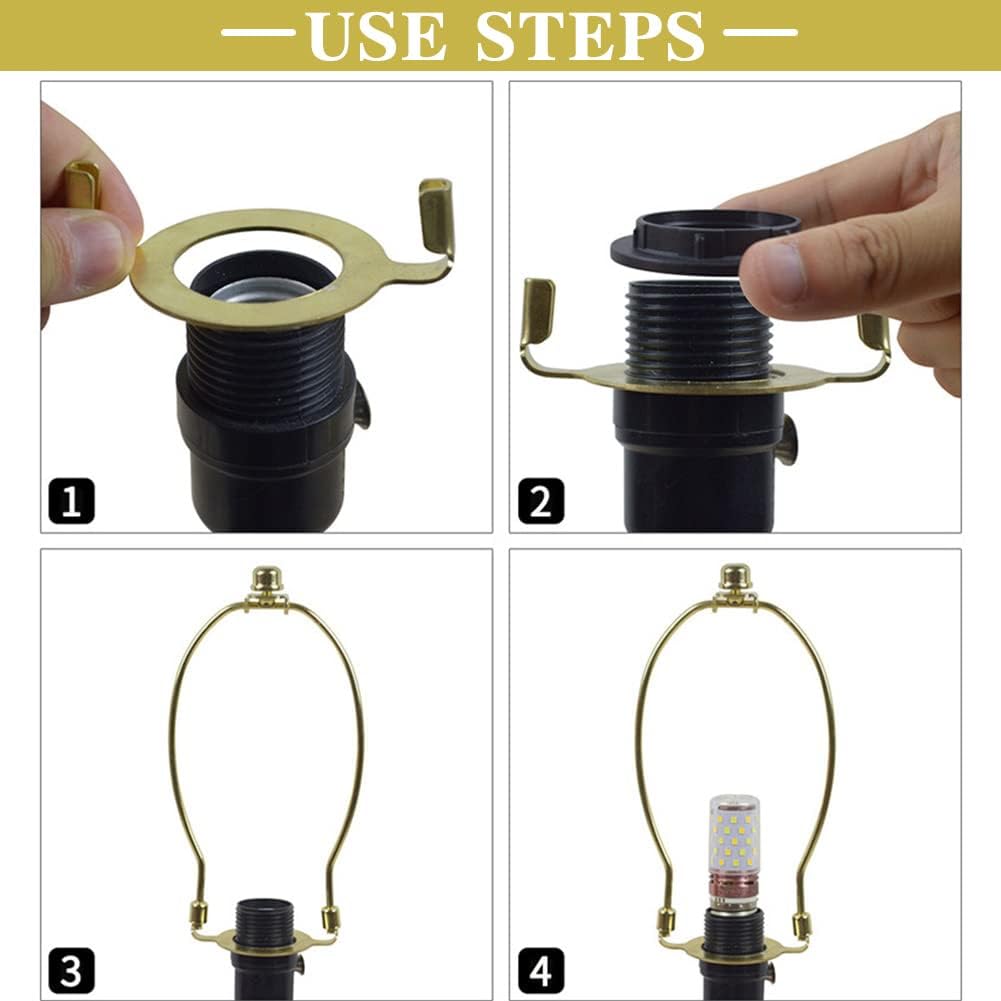 Lamp Shade Harp Holder Adapter kit, Detachable Harp Bracket Lamp Shade Holder(Gold)