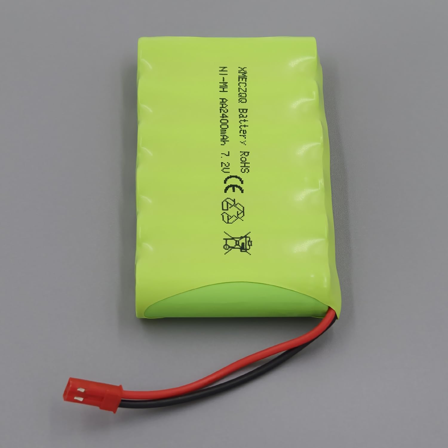 Batería recargable de 7,2 V 2400 mAh NI-MH con conector JST – Juego de 2 baterías AA de repuesto para coche RC, tanques, barcos, robots, juguetes y construcción de maquetas
