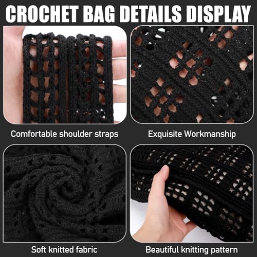 Bolso tote de crochet para mujer miniatura 6