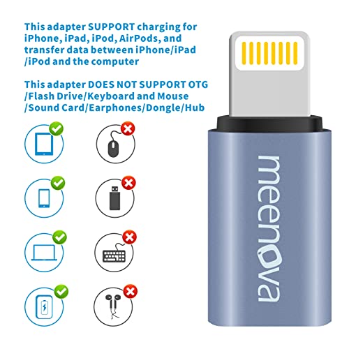 2 Pack, 27W, Type C Female To 8 Pin Male Pd Fast Charge Converter For Iphone 13 Pro Max/12/Xs/Xr/New Se/Ipad Air,Airpods 2 Pro, 9V2A18W30W,Usb C Cable, Laptop Power Cord With Emarker Ic, Rubber Holder #TOP5