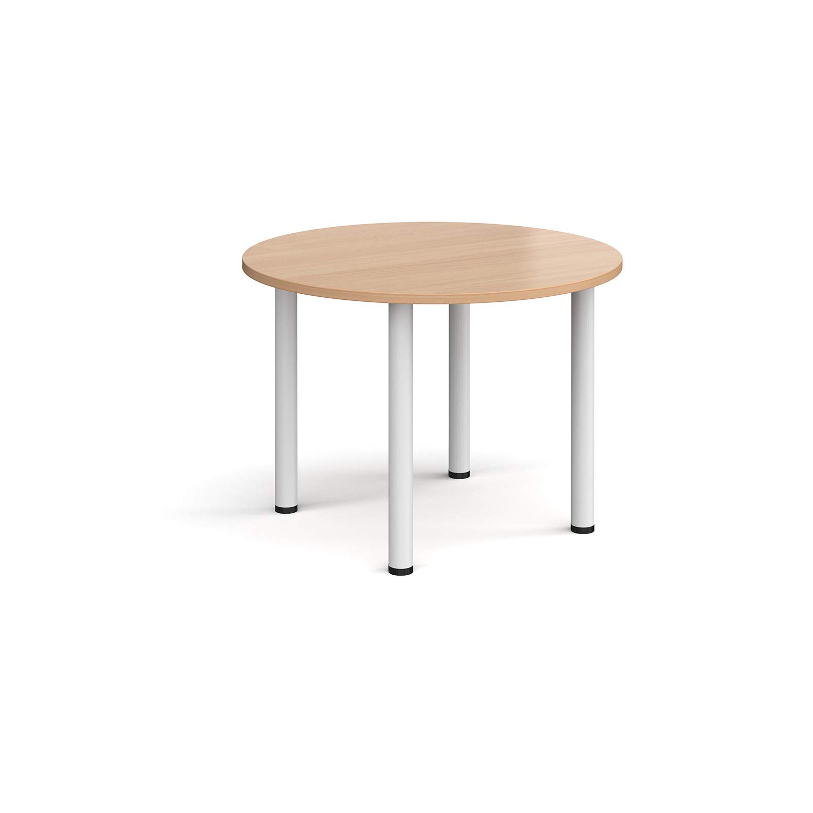 Mr Office Circular radial leg meeting table - white legs, Beech, 1000