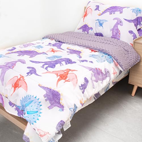 Image of 4 Piece Toddler Bedding Set, Plush Minky Crib Bedding Set