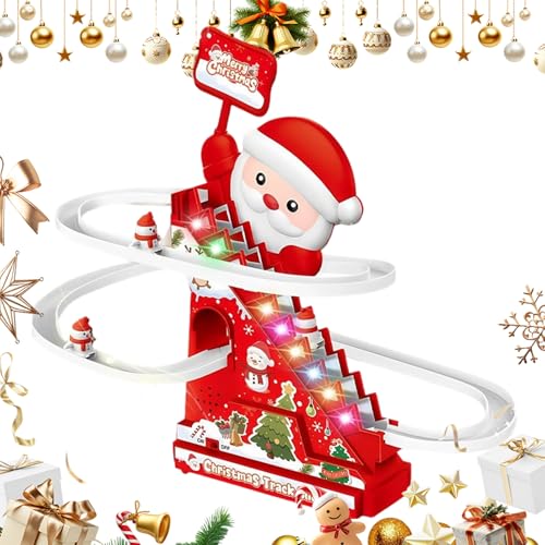 Montaña rusa de Papá Noel Navidad - Juguetes para escalar con diseño de Papá Noel, montaña rusa de muñeco de nieve eléctrica, juego de pistas de luz y música | Divertido juguete navideño de montañas r Montaña rusa de Papá Noel Navidad - Juguetes para escalar con diseño de Papá Noel, montaña rusa de muñeco de nieve eléctrica, juego de pistas de luz y música | Divertido juguete navideño de montañas r