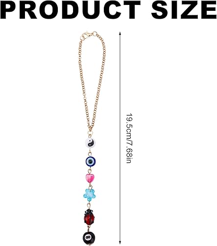 Miniatura 2 de Adorno colgante de auto de mal de ojo, dije de Good Lucky Days para espejo retrovisor de automóvil, accesorios para colgar en el automóvil, cordón