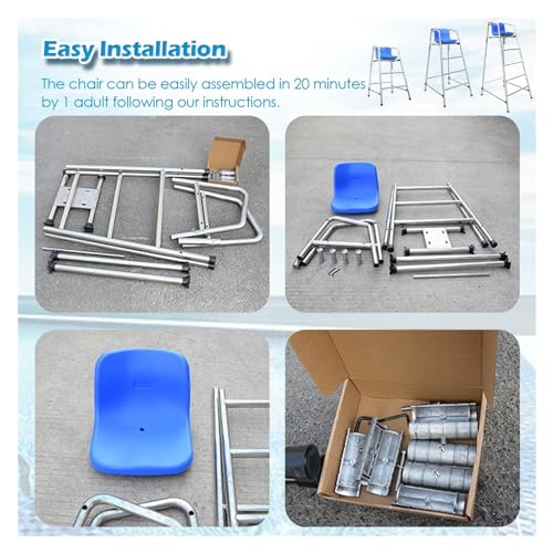 Chaise de sauveteur de piscine plateforme d observation acier inoxydable securite exterieur - 5