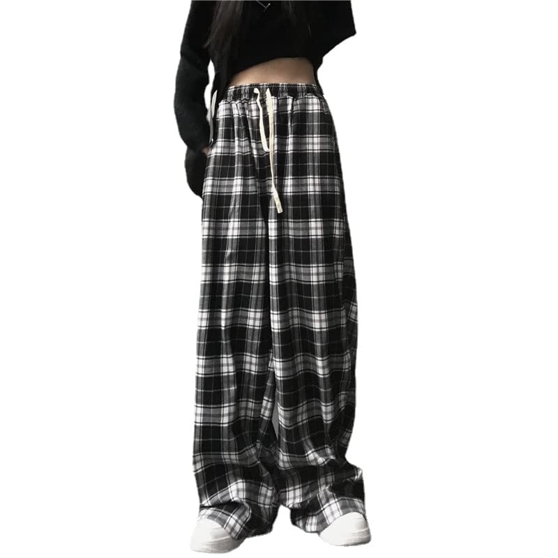 Grunge Baggy Cargo Pants Y2K Casual Plaid Drawstring Goth Alt Trousers Fairy Grunge Alternative Hippie Streetwear