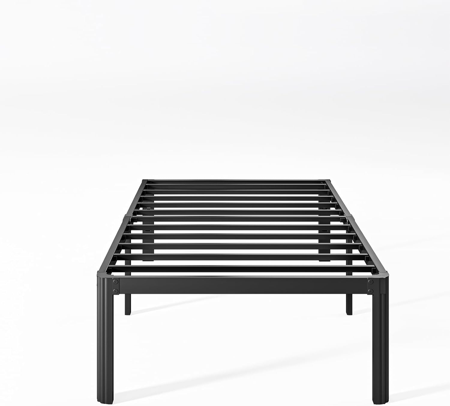 KERAMIK 18 Inch High Twin Bed Frames No Box Spring Needed, Metal Bed Frame Twin Size with Round Edge, Easy Assembly, Heavy Duty, Black Twin 18 Inch