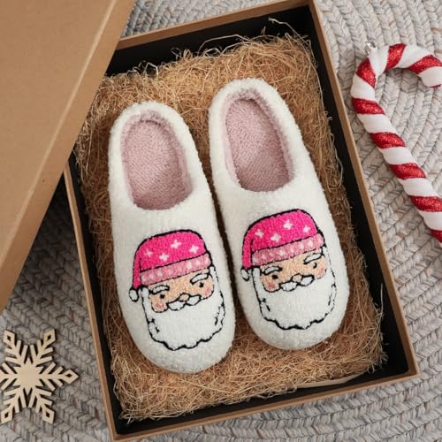 Christmas House Slippers Women Men Holiday Winter Memory Foam Slippers Indoor Cozy Family Cute Shoes2