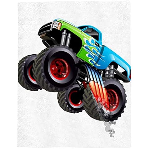 Monster Truck Throw Blanket Flannel Blanket Cartoon Fleece Blanket Kid Velvet Blanket Quilt Bedroom Nap Office Blanket 40 * 50 Inches Cover