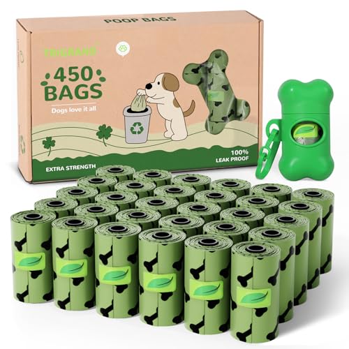 Hundekotbeutel, 450 Rollen, biologisch abbaubar, auslaufsicher, extra dick, kompostierbar, leicht abreißbar, mit Spender, für Spaziergänge im Freien, Grün Hundekotbeutel, 450 Rollen, biologisch abbaubar, auslaufsicher, extra dick, kompostierbar, leicht abreißbar, mit Spender, für Spaziergänge im Freien, Grün