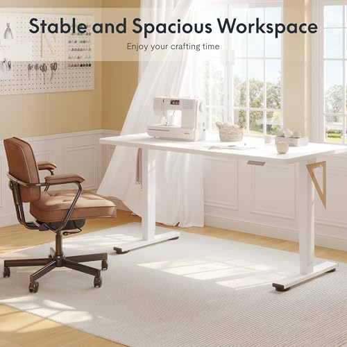 FLEXISPOT Electric Adjustable Workbench, 48x30 Inches Ergonomic Worktable for Garage, Workshop, Office and Home, Spacious Desktop for Woodworking Sewing and Crafts, White, 2 Packages - image 3