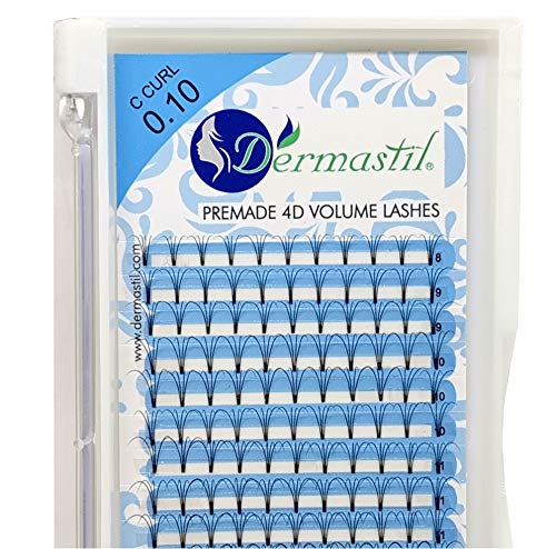 Preisvergleich Produktbild Professionelle Wimpernverlängerung 4D Wimpern 4D Premade Russian Volume Fan Lashes Fertige Fächer Biegung C Curl Stärke 0,10 mm für Lash Extensions (11 mm)