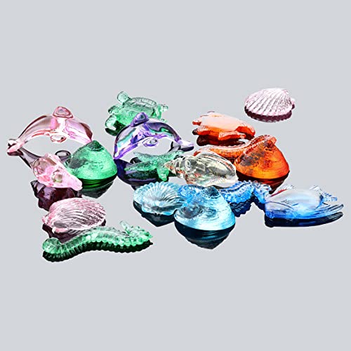 Entervending Acrylic Gems - Sea Animals Acrylic Gems Vase Filler - 300G Pack Fake Jewels - Assorted Color Plastic Gemstones - 30 Mm Plastic Gem - Table Scatters Crystals - Aquarium Jewels #TOP3