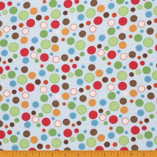 Premium Blue Multi-Circle Flannel Fabric by Mook - Perfect for Quilting, Apparel, and Crafting – Sold by the Yard 4 Premium Blue Multi-Circle Flannel Fabric by Mook - Perfect for Quilting, Apparel, and Crafting – Sold by the Yard - Image 3