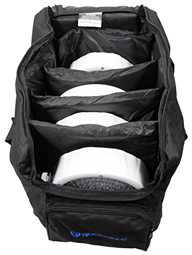 Image of Rockville RLB30 Bag for 4 Slim Par Chauvet /ADJ Lights+Controller+Accessories | Accessories Pockets, 10mm Foam Padding, Removable Dividers, 7 Compartments, Rubber Feet, Lightweight 2 lbs