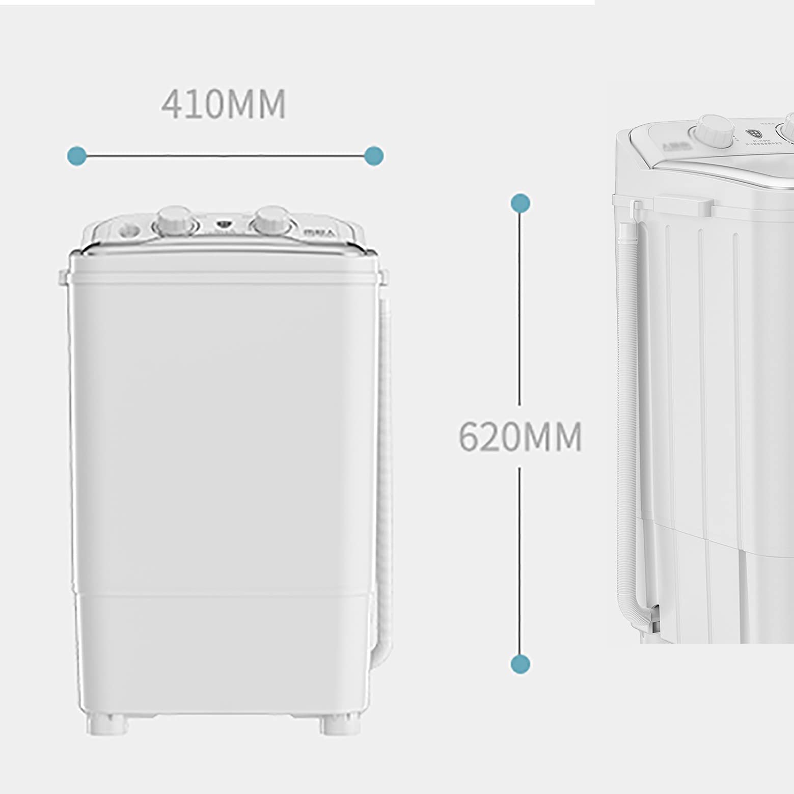 Lavadoras 2021 actualización UV antibacteriana ligera azul, lavadora de 220V portátiles for acampar con secador de giro, 7. 5kg, for caravanas al aire libre, pequeños apartamen
