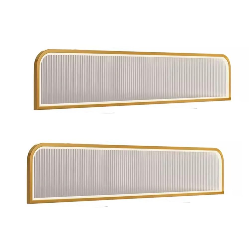 THKSGIV Freestanding Desk Privacy Divider, Stainless Steel Booth Partition Lighted Luminous Changhong Glass Baffle Fence Customized(D)
