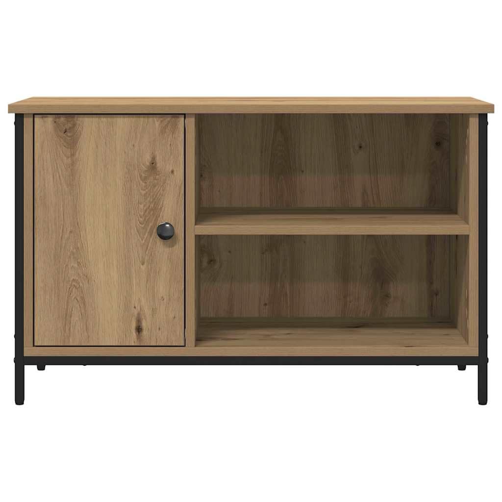 vidaXL Meuble TV chêne Artisanal 80 x 40 x 50 cm Bois d'ingénierie, Meuble TV Moderne, Console rectangulaire, Bois, élégant, rangements, Solution Parfaite pour Votre Salon