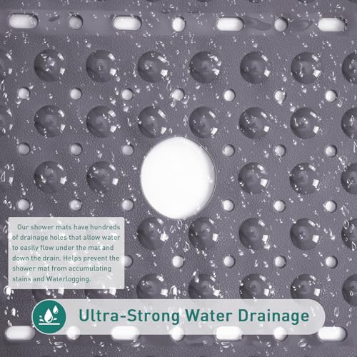 Naoloture Large Square Shower Mat Bathtub Bath Mat Non Slip Gray 27"x27" by Naoloture - Used condition - Image 5