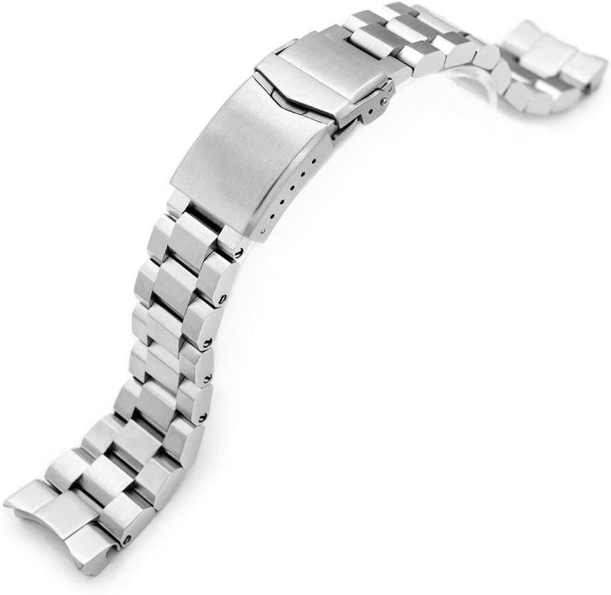 MiLTAT 22mm Hexad Watch Band compatible with Seiko King Samurai SRPE33 SRPE37 SRPF79 V-Clasp Brushed