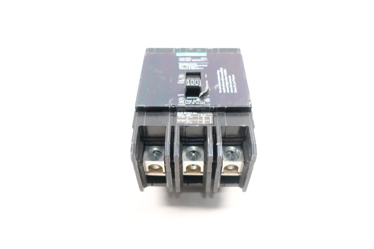 SIEMENS BQD3100 Molded CASE Circuit Breaker 100A AMP 3P 277/480V-AC D603064