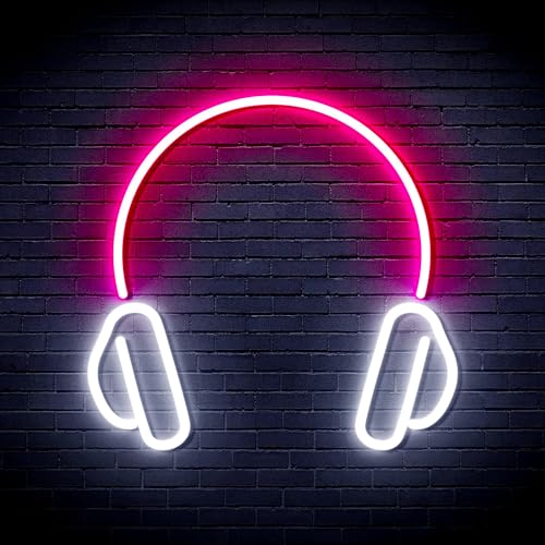 Headphone Flex st16s33-fnu0033-wk LED-Neonschild, Weiß / Pink