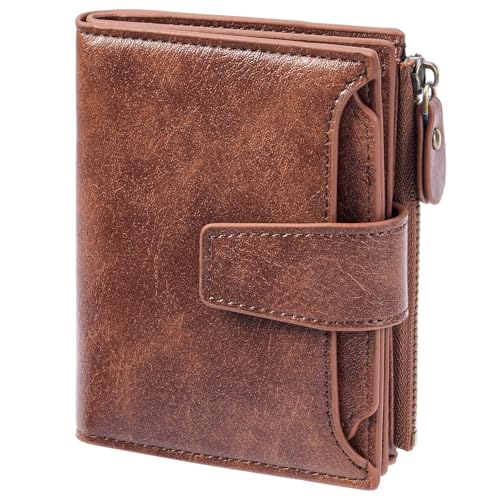 Image of FALAN MULE Small Wallet for Women Leather Bifold Compact RFID Blocking Small Womens Wallet Purse