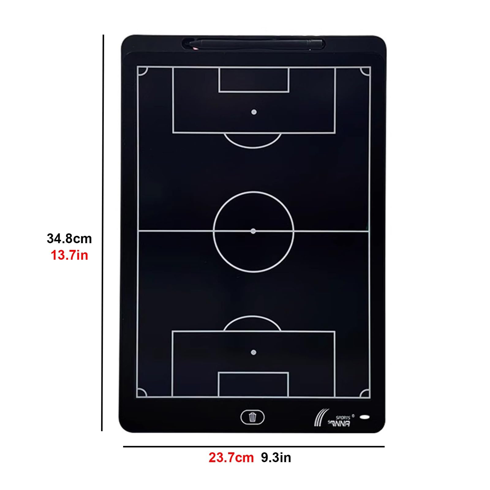 Lavagna elettronica magnetica double-face per allenatori di calcio, con schermo LCD da 40,6 cm, con penna stilo, lavagna strategica per allenatori, accessori per allenamento