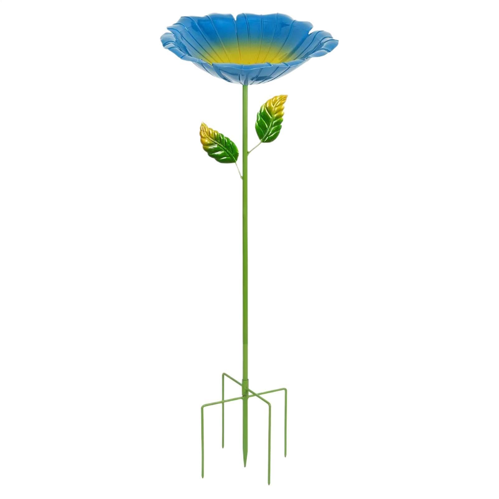 Estación Bebedero Abejas - Estaca Jardín Metal Bañera Pájaros Recipiente | Punto Agua Mariposas Forma Flor | Alimentador Hídrico Aves Desmontable Independiente Resistente Heladas para Fauna Silvestre