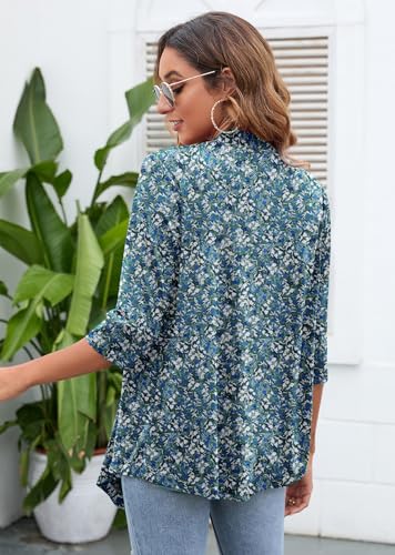 Image of Heymoments Women's Lightweight Open Front Cardigans 3 /4 Sleeve Casual Soft Drape Fall Cardigan S-2XL