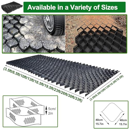 Grille de gravier extensible stabilisateur de sol extérieur 5cm - 5