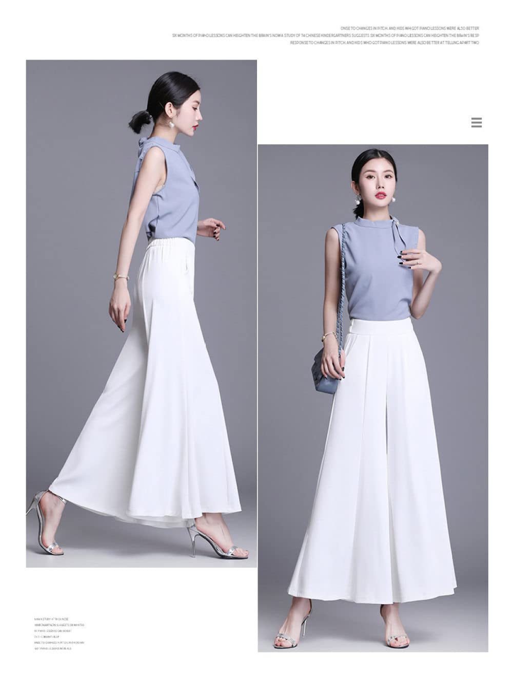Pantaloni Donna Comodi,Pantaloni Culottes Pantaloni Gambe Larghe Gonna Elegante Patchwork Tinta Unita Pantaloni Elasticizzati A Vita Alta Pantaloni Palazzo Moda Casual Larghi Pantaloni Estivi 7/8 Co