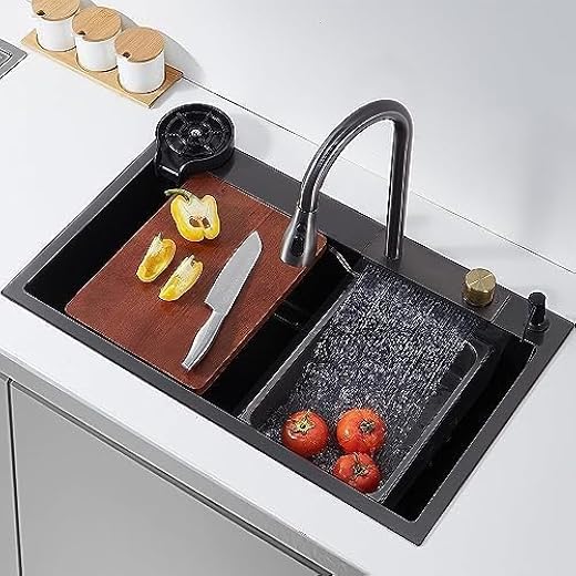 Waterfall Satin Kitchen Sink 24X18X10