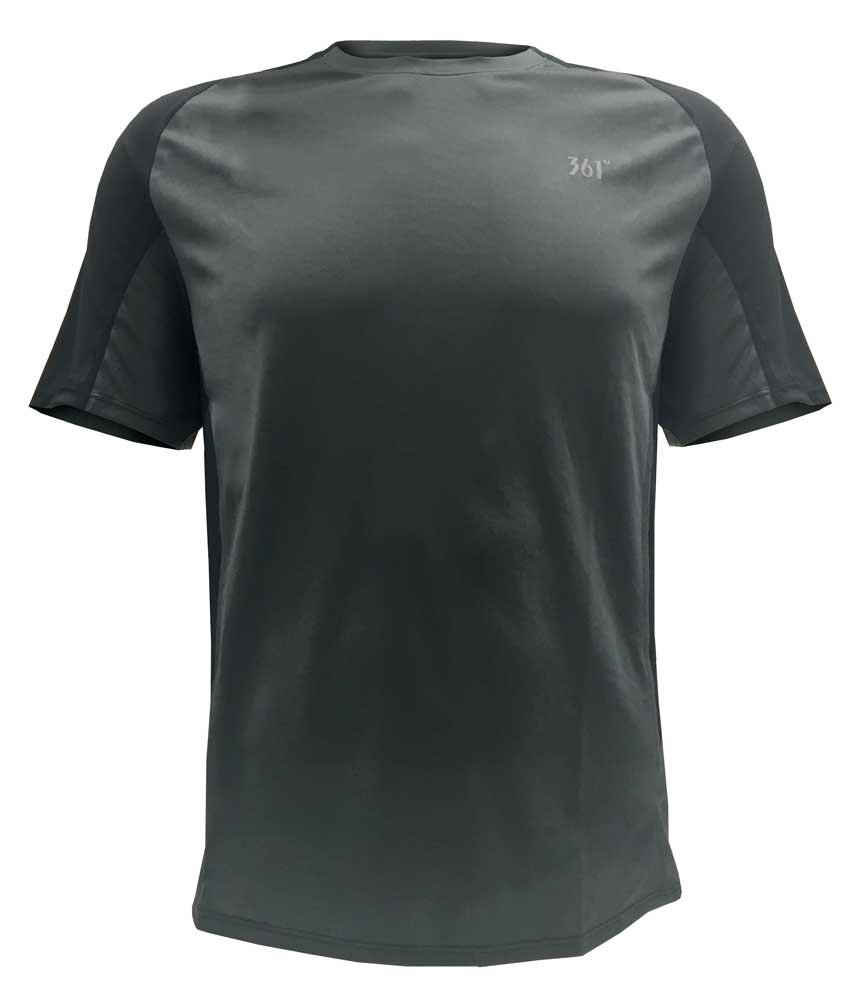361 Degrees Men's Athletic Workout Dry-Fit Tee, Gray/Black. 301610116-9033-S