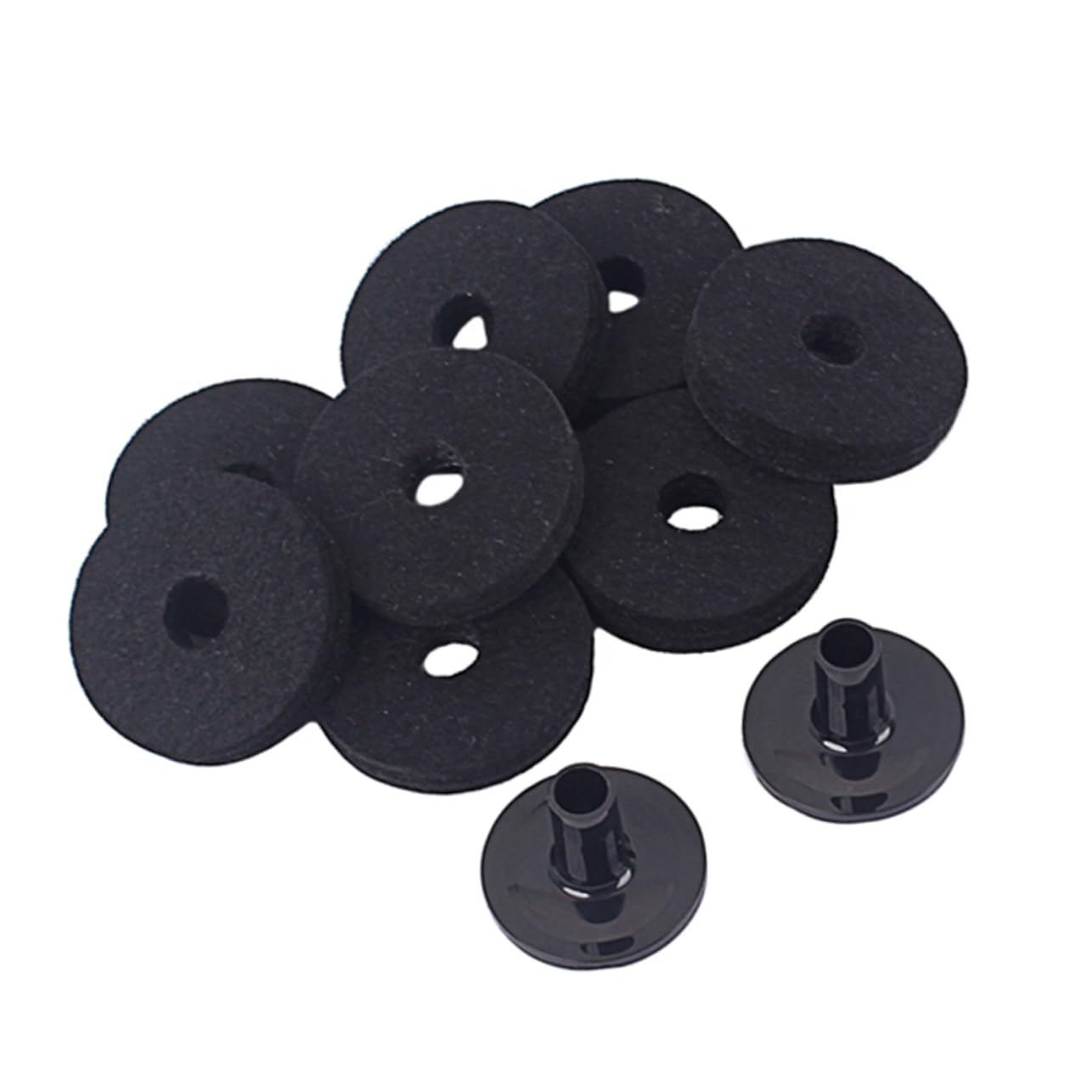 HEMOTON 50mm Drum Pad Felt Washers Cymbal Sleeve Set 8 Washers 2 Sleeves Perfect Replacement for Damaged Parts