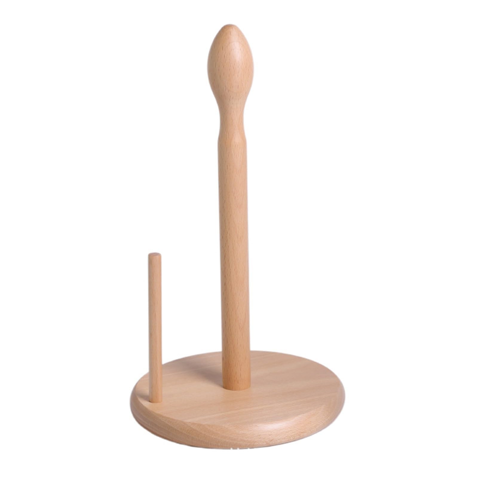 Portarrollos de cocina vertical en madera para organizar la encimera