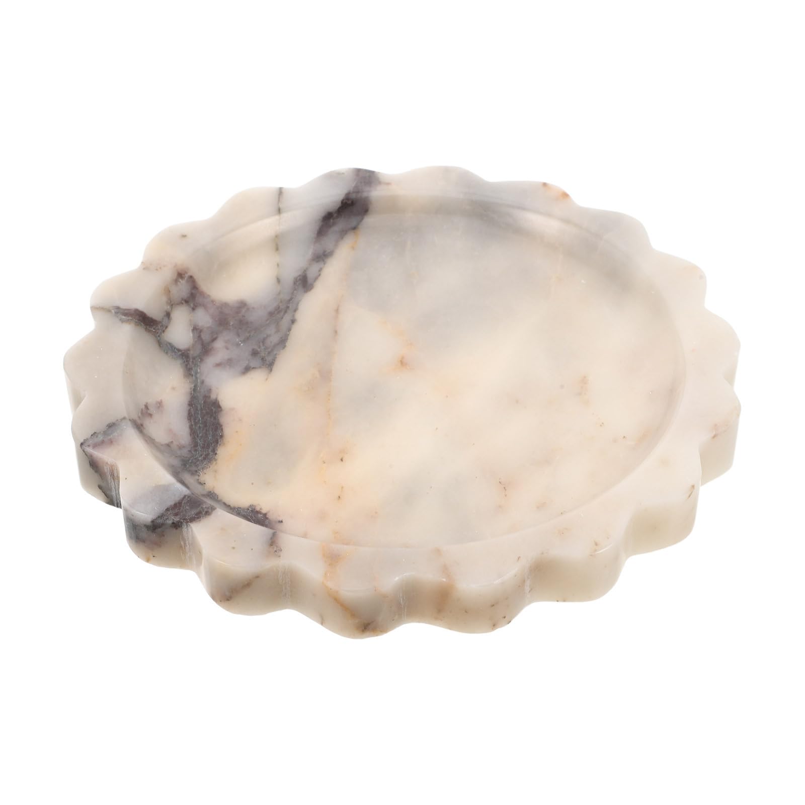 Vassoio Rotondo in Marmo Smerlato per Gioielli e Candele