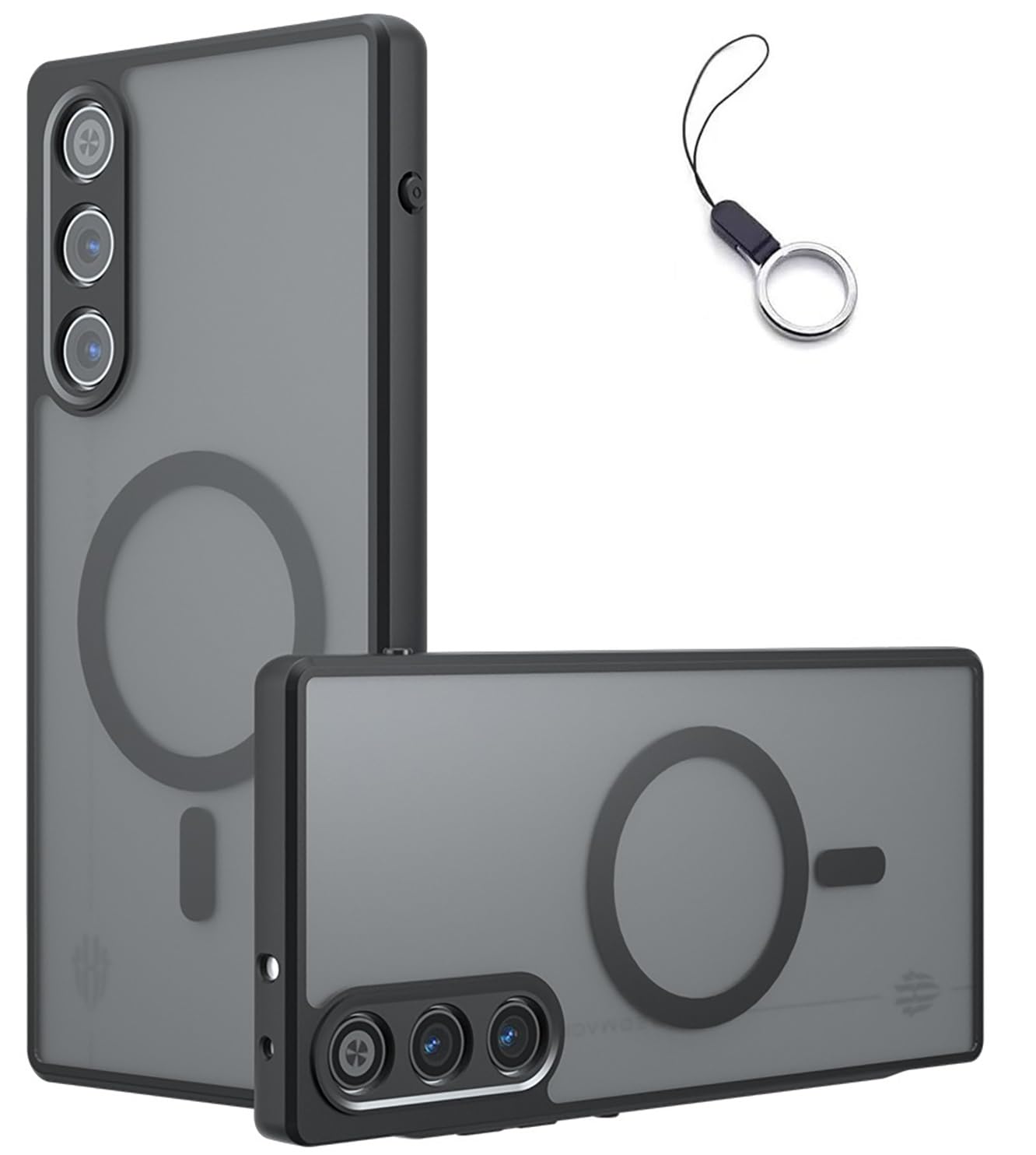 for REDMAGIC 10 Air ケースマット感 半透明 レッドマジック10 Airケース マグネット搭載 マグセーフ対応 カバー 全面保護 耐衝撃 レンズ保護 薄型 指紋防止 ストラップホール(ブラック)