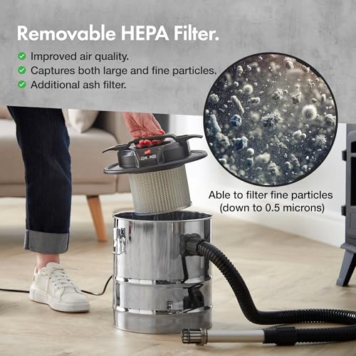 VonHaus 15L Ash Vacuum Cleaner – 1000w Home or Workshop Hoover – Industrial Vacuum Cleaner – Ash Dust Collector w/ 1.25m Hose for Fireplaces, Grills, BBQ’s, Fire Pits, Stoves, Log Burners & Chimineas 4 VonHaus 15L Ash Vacuum Cleaner – 1000w Home or Workshop Hoover – Industrial Vacuum Cleaner – Ash Dust Collector w/ 1.25m Hose for Fireplaces, Grills, BBQ’s, Fire Pits, Stoves, Log Burners & Chimineas - Image 4