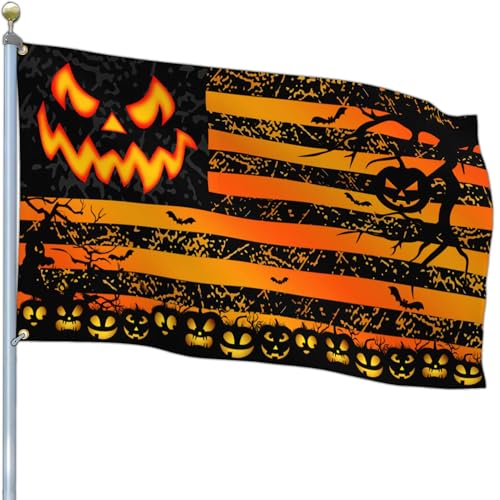 Kmxzint Halloween Flag 3x5 Outdoor Large Halloween Scary Pumpkin Decorations Flags for Outside Double Sided House Yard Sign Party Decor Banner