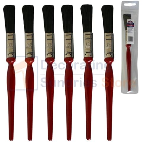 6 x Half Inch Paint Brushes Set 0.5" | 12mm Yorbrush Small Paint Brushes Cover