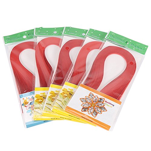 Walfront 600 Stripes Diy Quilling Paper 3Mm Paper Quilling Strips Set Width Pure Color Origami Paper Hand Craft Decoration(Red) #TOP29