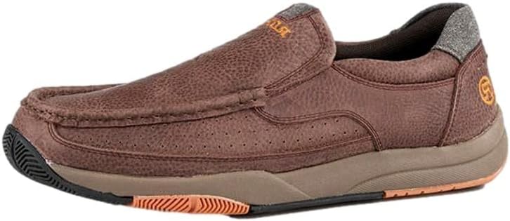 ROPER Mens Brown Leather Ulysses Tumbled Loafer Shoes 12D