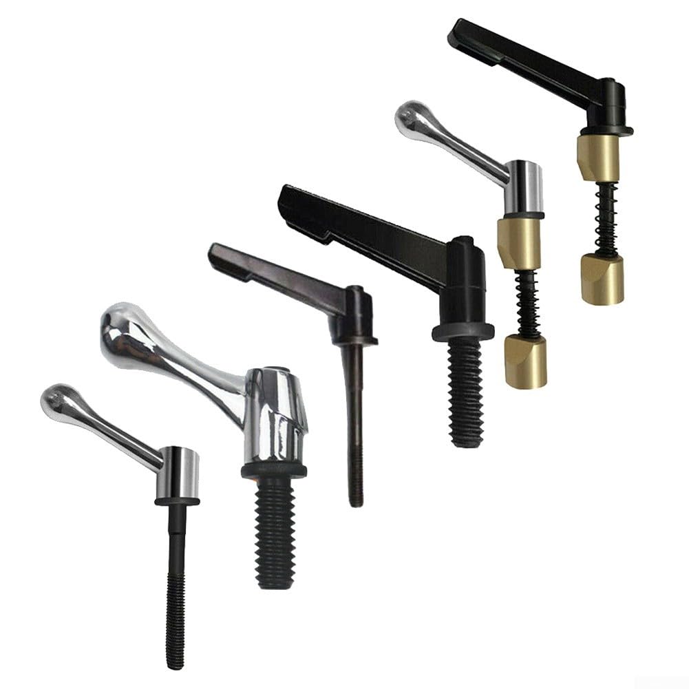 Mango de fijación ajustable para fresadora, mango de perno de bloqueo de aleación de zinc para mesa de fresado vertical Bridgeport y husillo (plata con funda de cobre)