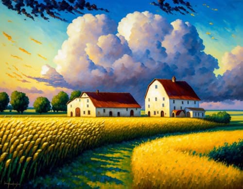 Une ferme et une grange en poster GerRit pour un souvenir d'été