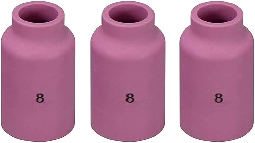 Miniatura 3 de RIVERWELD TIG Alúmina Gas Lens Ceramic Cup 54N14 (#8, 12") para Antorcha de soldadura TIG WP 17 18 26 Series en Lincoln Miller ESAB Weldcraft CK