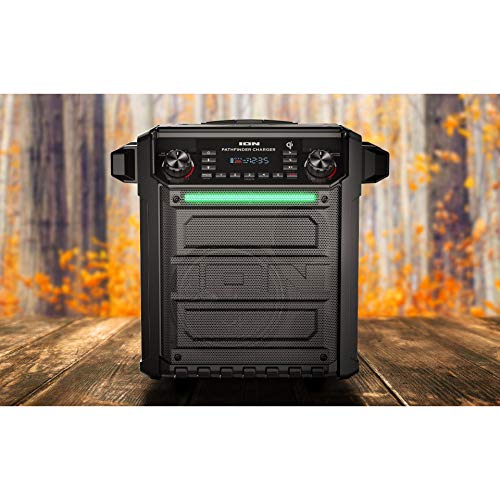 Ion Audio Pathfinder Charger, Bluetooth Portable Speaker with Wireless Qi Charging– (Renewed)