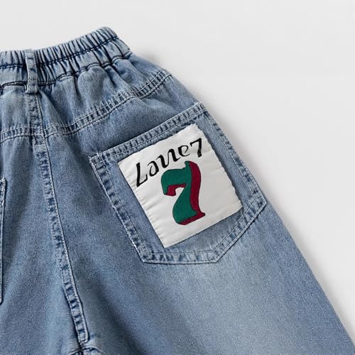 Boys Casual Elastic Waist Denim Pants for Children Perfect for Everyday Wear School Outdoor Activities4