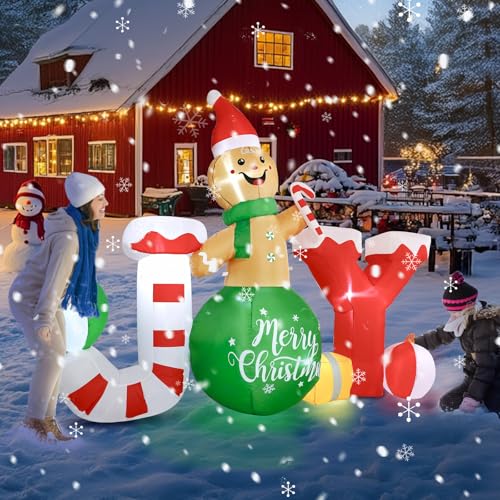 Dawdix XTS-027-01 Christmas Inflatable Outdoor Decorations, 6 X 8 Ft Gingerbread Large Blow Up Yard Decor thumb #5