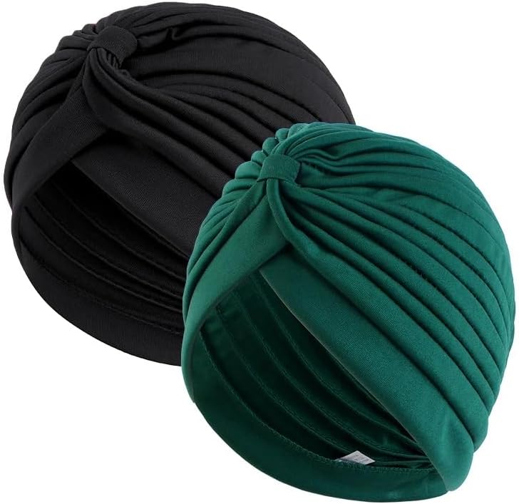 Men & Women, Boys and Girls Stretch Polyester Pagri Headwear Hair Wrap Turban Hat Chemo Beanie Cap Head Scarf Hijab Braid Silky Turban Hats